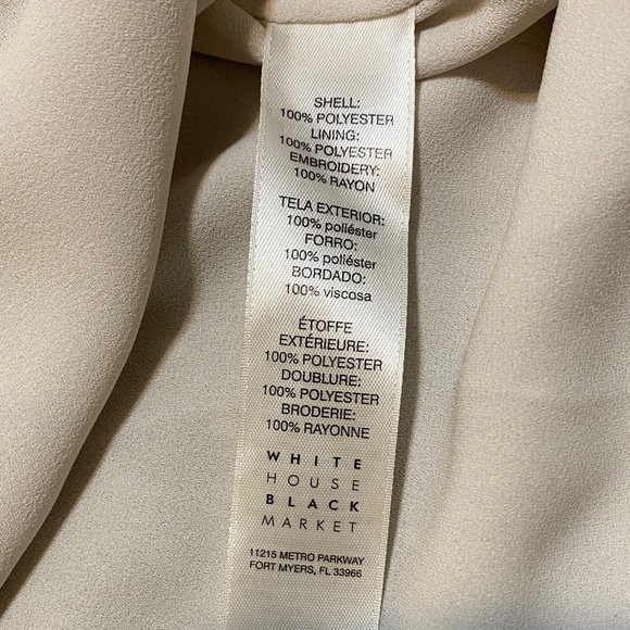 White House Black Market Off-Shoulder Top with Floral Embroidery Bell Sleeve XXS - Picture 5 of 8